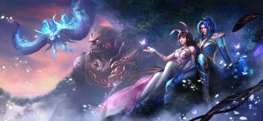 xiao wu and tang san (douluo dalu) drawn by zeroyuen