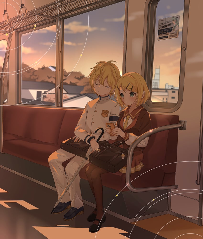 kagamine rin and kagamine len (vocaloid and 1 more) drawn by syokorashimegi