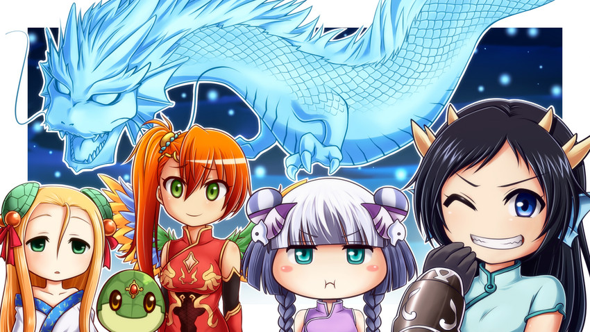 haku, karin, meimei, and leilan (puzzle & dragons) drawn by tottsuman