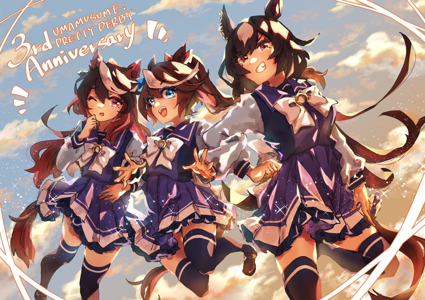 tokai teio, symboli rudolf, and sirius symboli (umamusume) drawn by mihasame