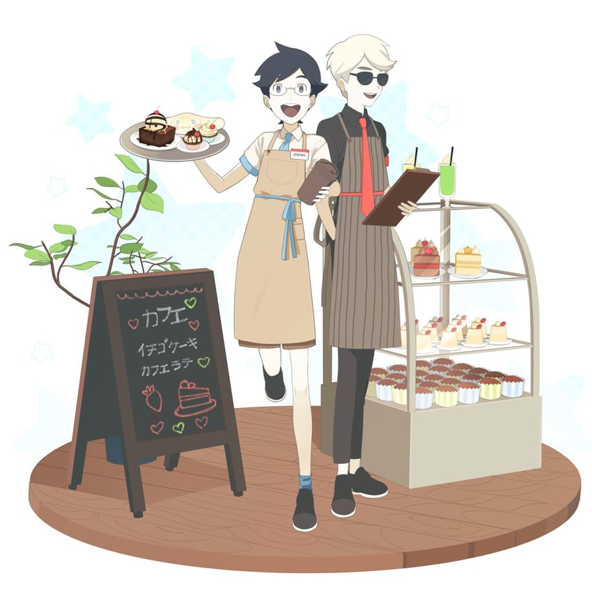 cinnamoroll, dave strider, and john egbert (sanrio and 2 more) drawn by kasage_(rch07)