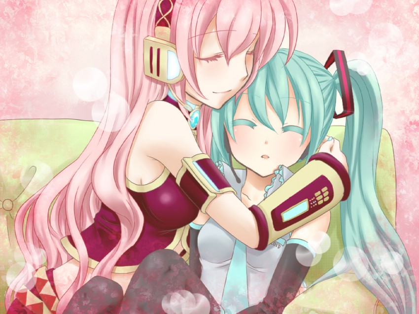 hatsune miku and megurine luka (vocaloid) drawn by yayoi_(egoistic_realism)