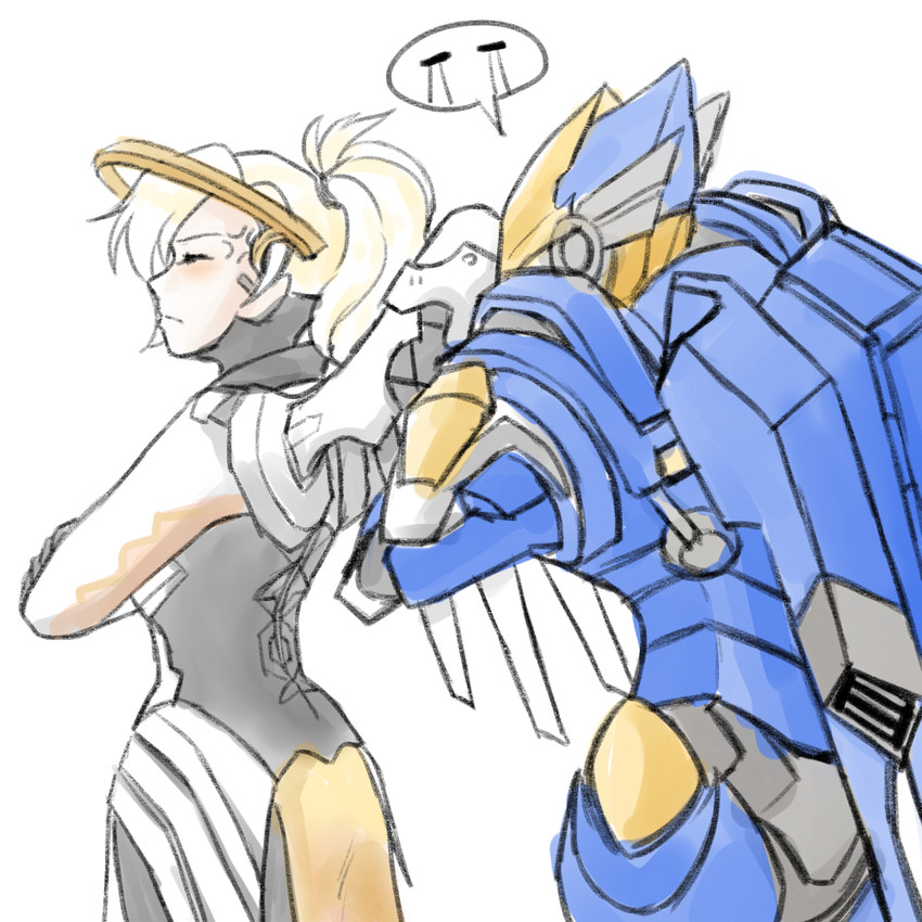 mercy and pharah (overwatch and 1 more) drawn by tuskine_kinase