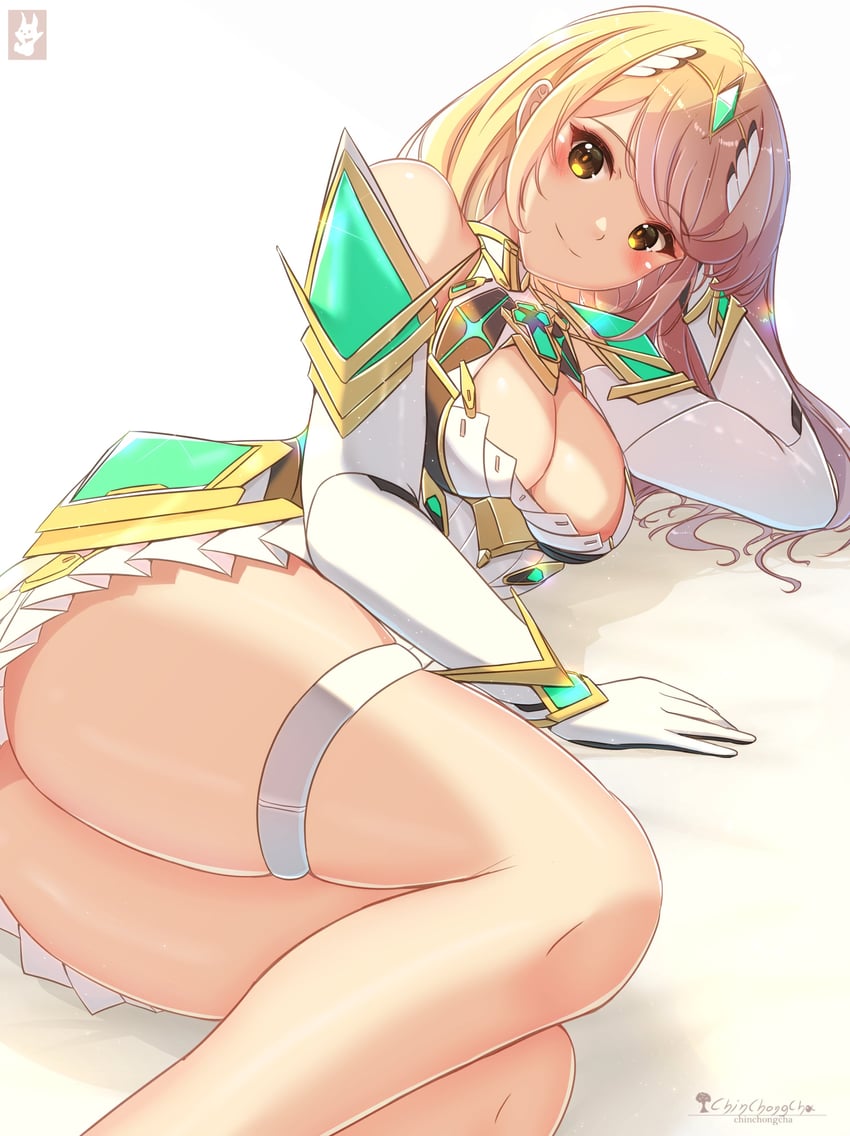 mythra (xenoblade chronicles and 1 more) drawn by chinchongcha