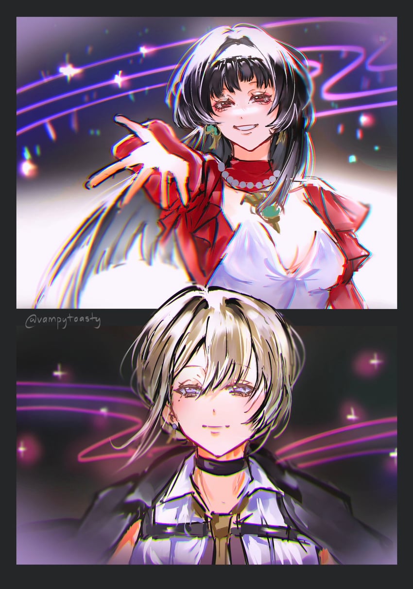 evelyn chevalier and astra yao (zenless zone zero) drawn by vampytoasty