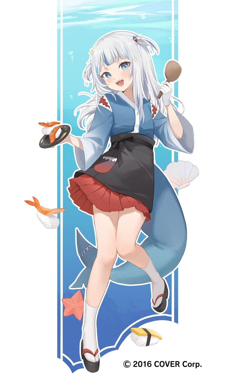 gawr gura (hololive and 2 more) drawn by midori_fufu