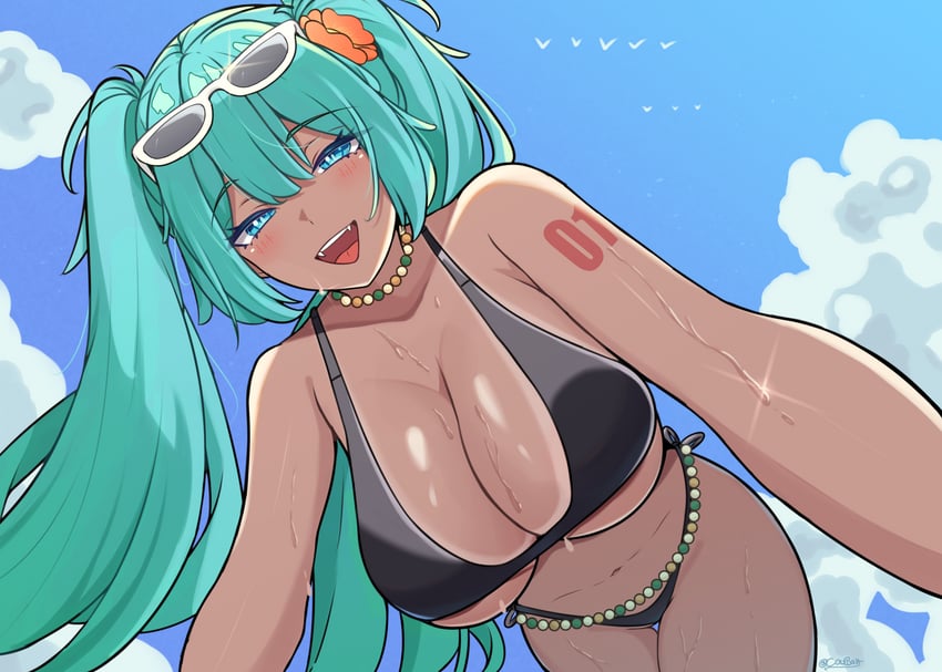 hatsune miku and brazilian miku (vocaloid) drawn by coubalty