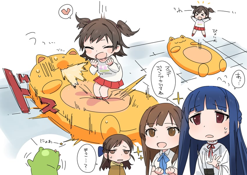 tachibana arisu, akagi miria, sajo yukimi, mizumoto yukari, and pina korata (idolmaster and 1 more) drawn by yomosaka