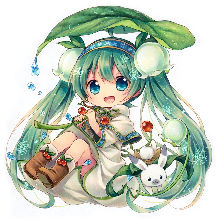 hatsune miku, yuki miku, and rabbit yukine (vocaloid and 1 more) drawn by kagami_leo