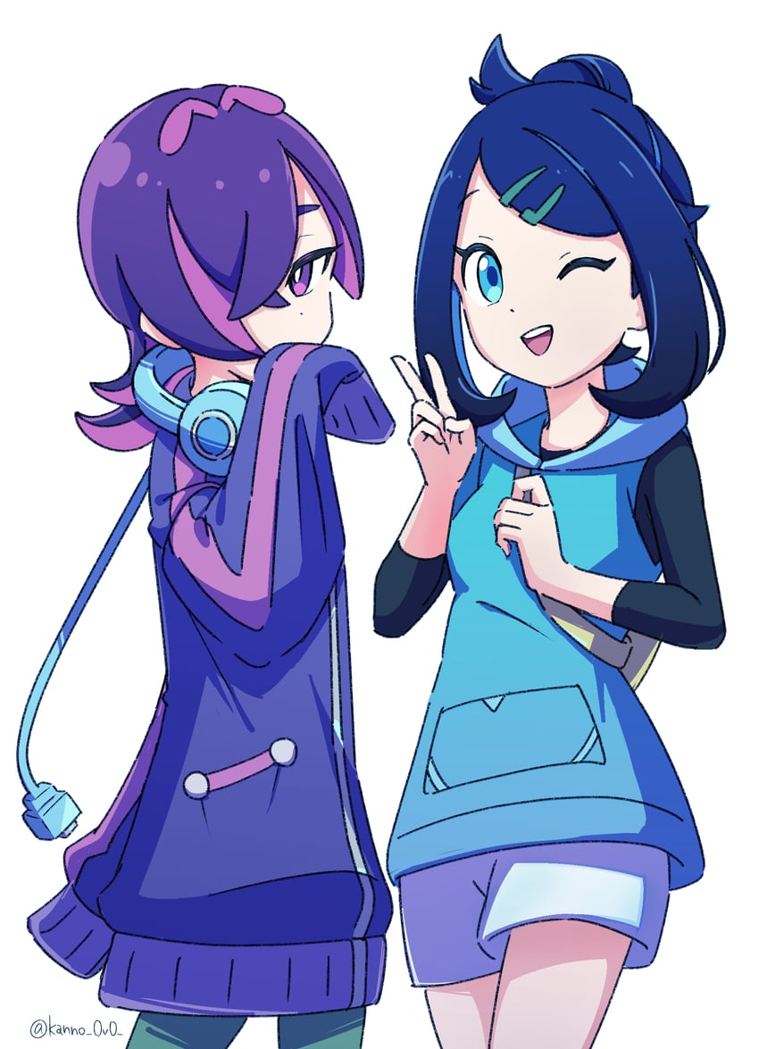 liko and dot (pokemon and 1 more) drawn by kanno_0v0