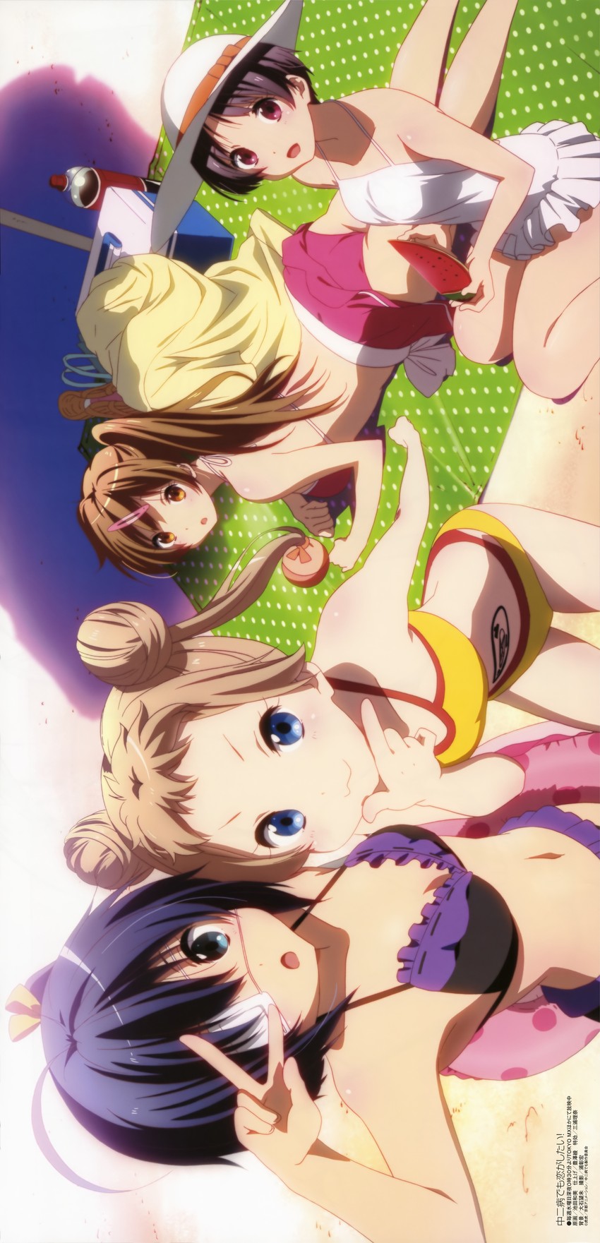 takanashi rikka, nibutani shinka, dekomori sanae, and tsuyuri kumin (megami magazine and 1 more) drawn by ikeda_kazumi