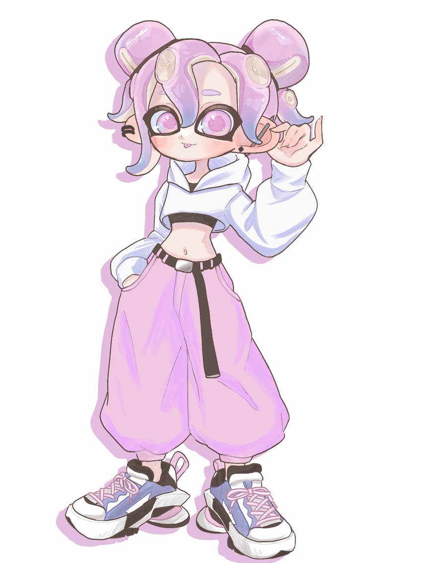 octoling player character and octoling girl (splatoon and 1 more) drawn by mina_p