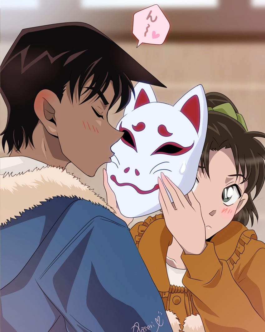 hattori heiji and tooyama kazuha (meitantei conan) drawn by paseri_(l7dgtxtsnlmfwlb)