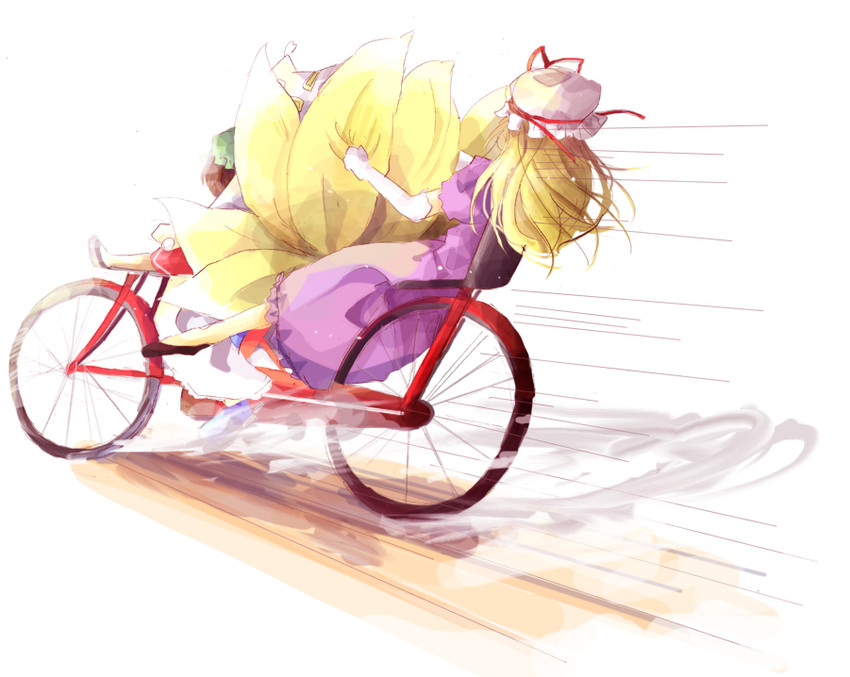 yakumo yukari, yakumo ran, and chen (touhou) drawn by ichitaro