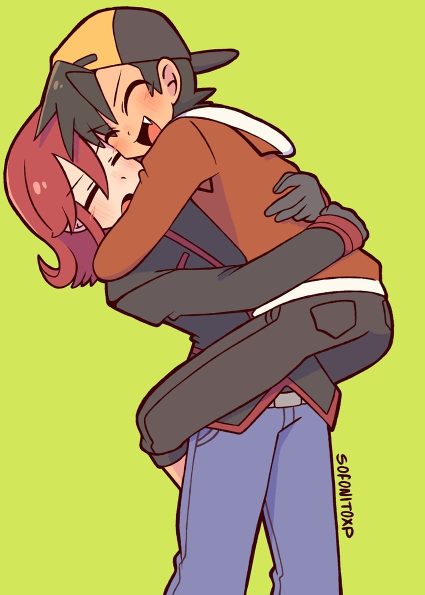 ethan and silver (pokemon and 1 more) drawn by sofo_soup