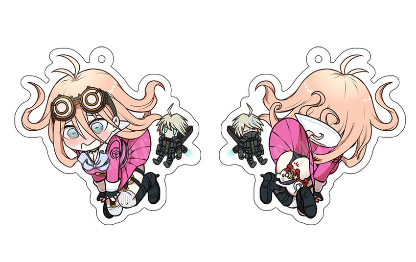 iruma miu, k1-b0, and monotaro (danganronpa and 1 more) drawn by yunxd