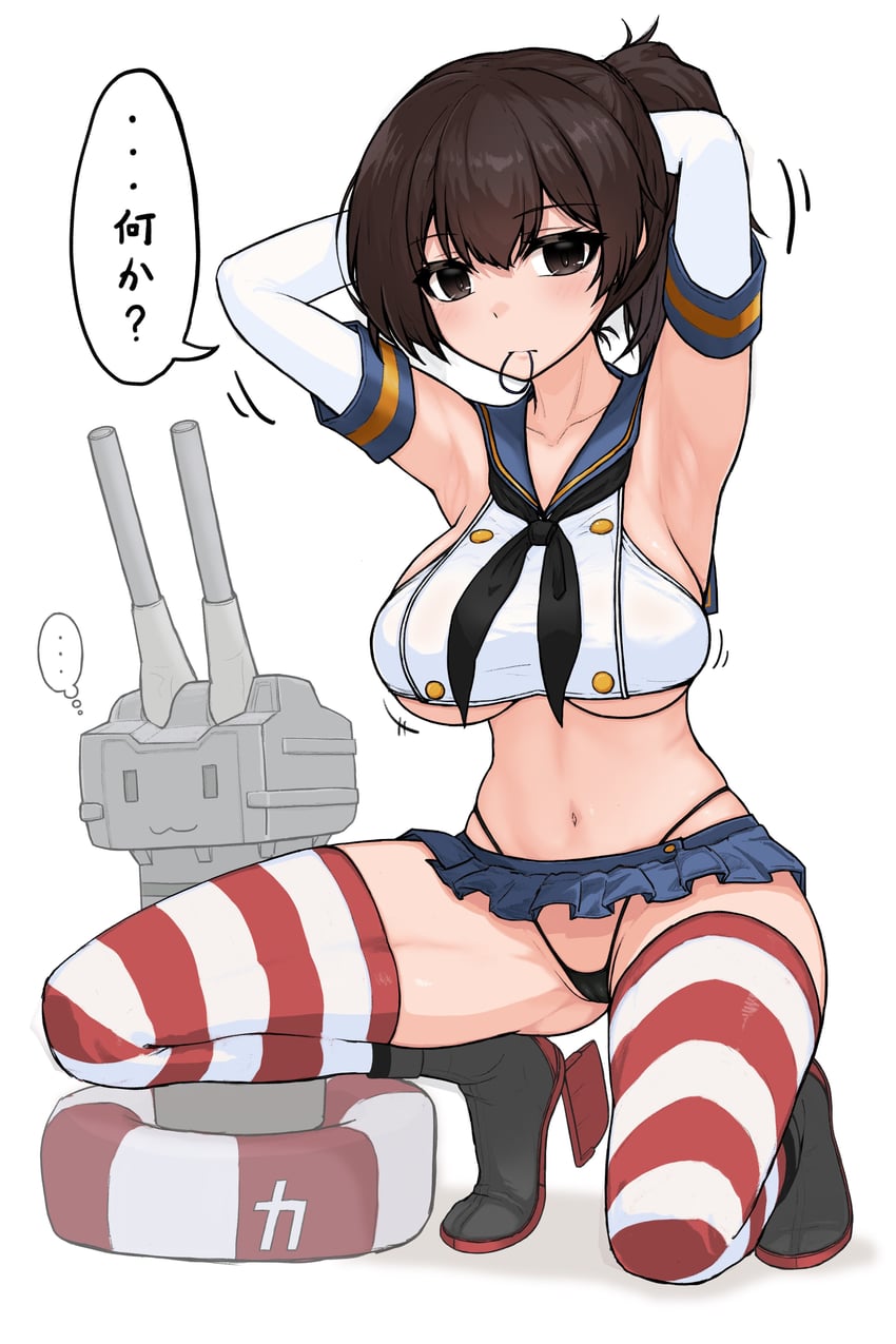 kaga, shimakaze, and rensouhou-chan (kantai collection) drawn by kinakomochi_(testament05)