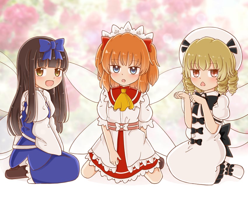 star sapphire, luna child, and sunny milk (touhou) drawn by rozugadena