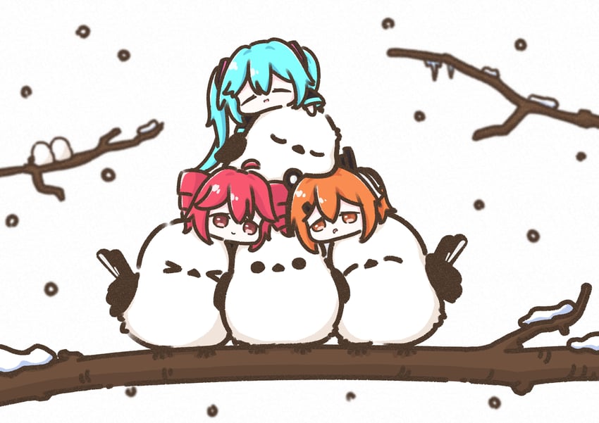 hatsune miku, kasane teto, and adachi rei (vocaloid and 2 more) drawn by cott_(cott_5)