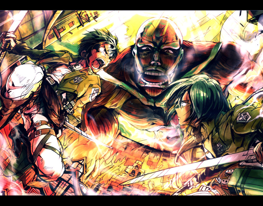 mikasa ackerman and eren yeager (shingeki no kyojin) drawn by toriko_(hatoriko)