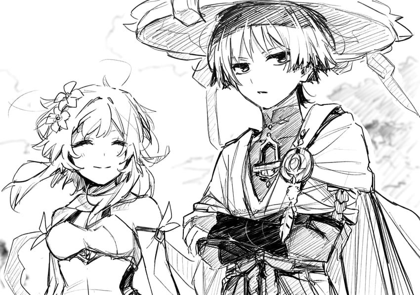 lumine, scaramouche, and wanderer (genshin impact) drawn by hoht_yeah