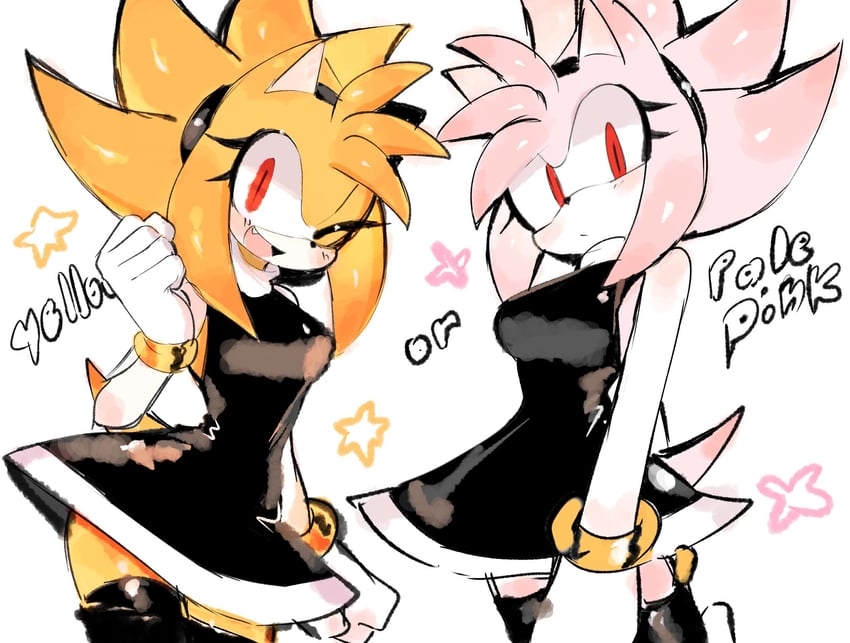 amy rose and super amy rose (sonic) drawn by usa37107692