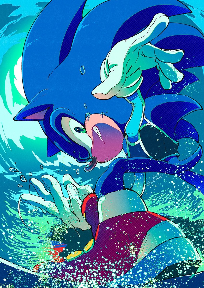 sonic the hedgehog (sonic and 2 more) drawn by ezume_(rosehip)