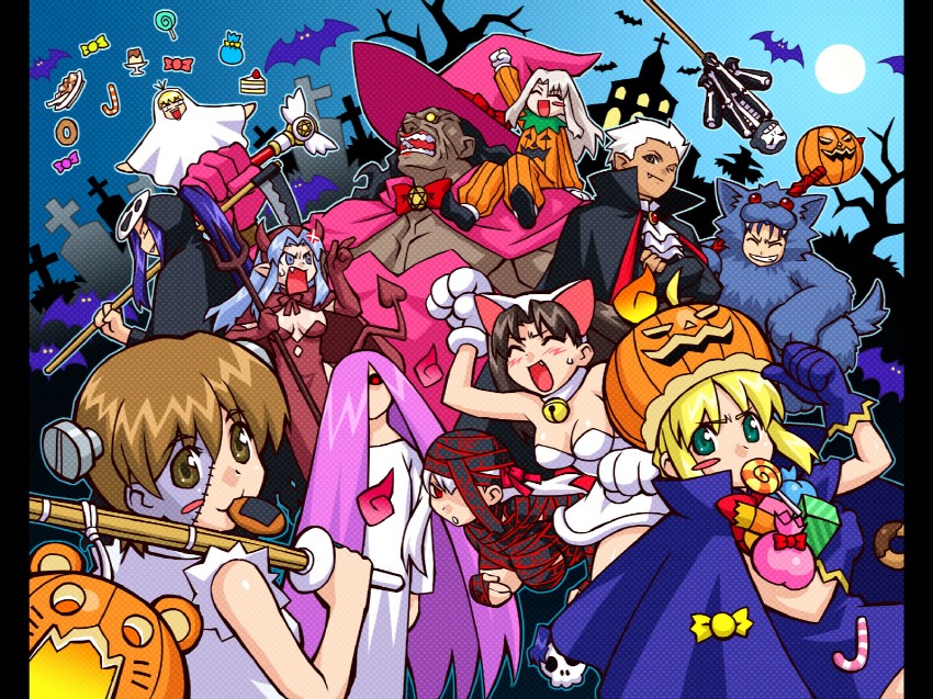 artoria pendragon, saber, tohsaka rin, illyasviel von einzbern, gilgamesh, and 15 more (fate and 1 more) drawn by zen_(kamuro)