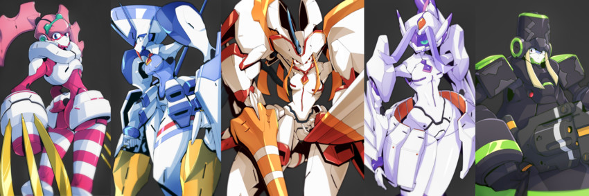 strelizia, delphinium, genista, argentea, and chlorophytum (darling in the franxx) drawn by park_bandi