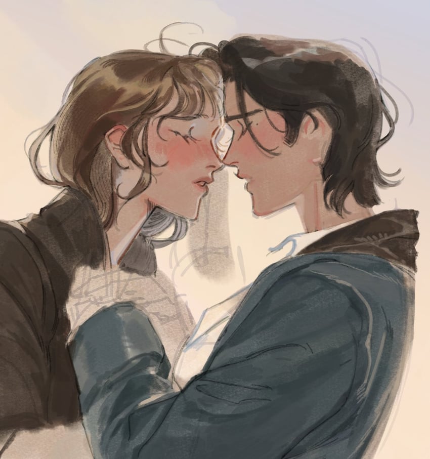 elizabeth bennet and fitzwilliam darcy (pride and prejudice) drawn by onzze