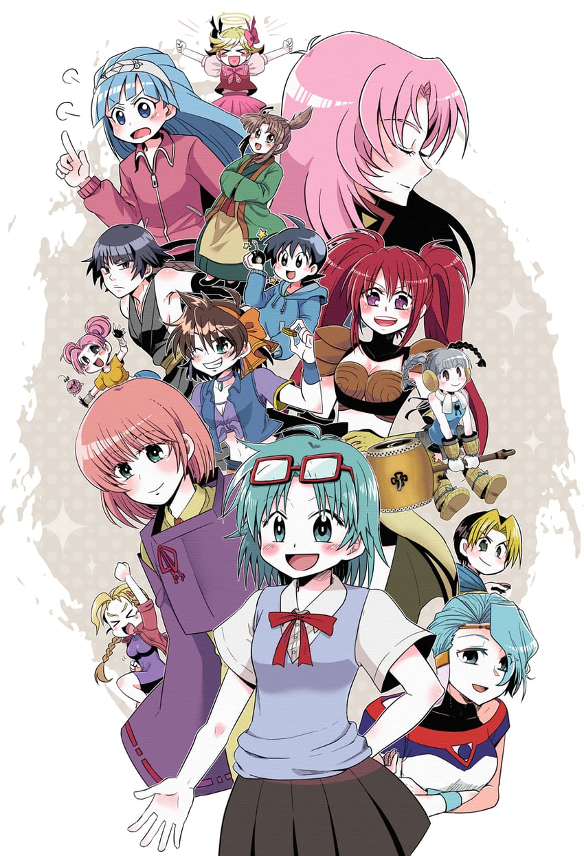 tenjou utena, sui-feng, shindou hikaru, kawakami tomoko, nanaly fletch, and 2 more (tales of and 7 more) drawn by kurikan