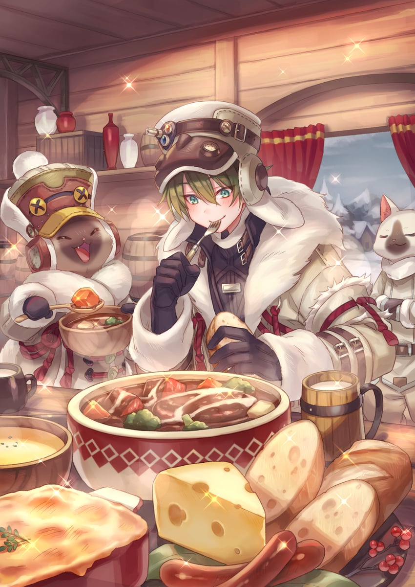 monster hunter and felyne (monster hunter) drawn by suzaku_(zaku6584)