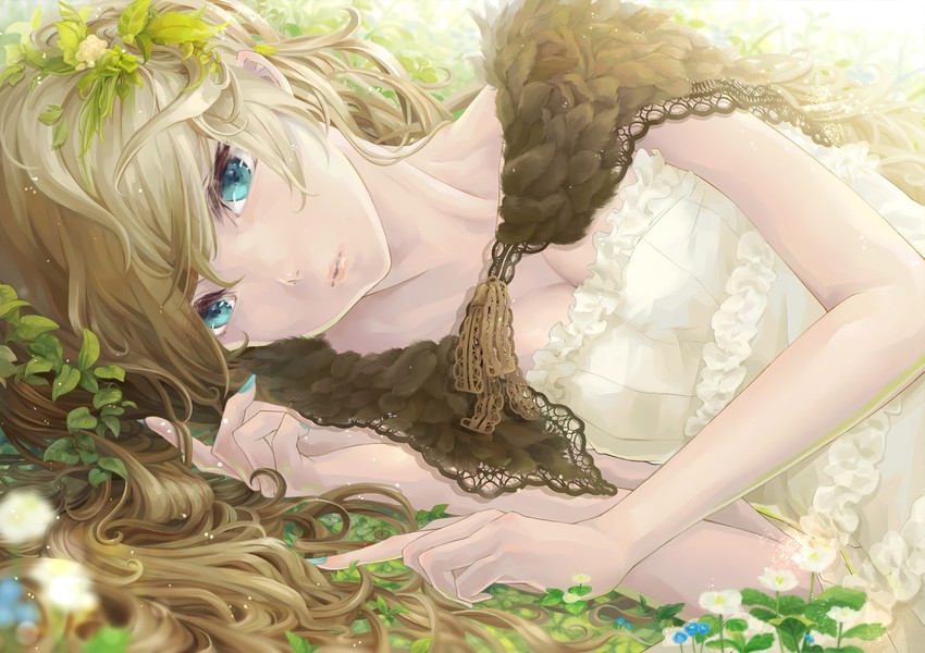 Anime girls blonde hair blue eyes