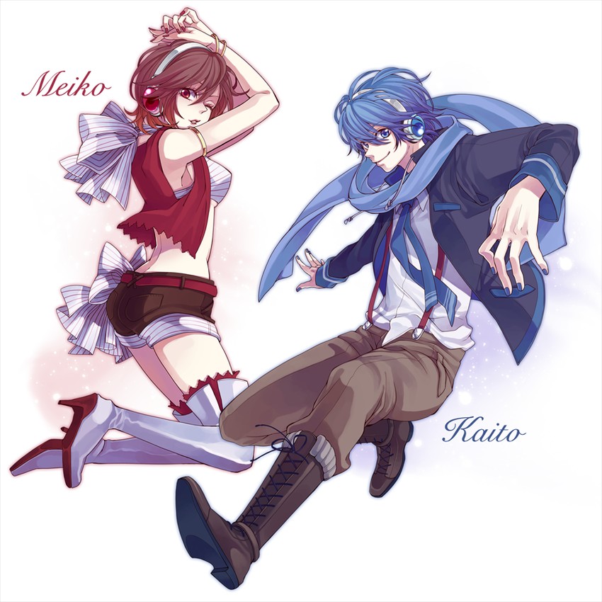 kaito and meiko (vocaloid) drawn by yamako_(state_of_children)