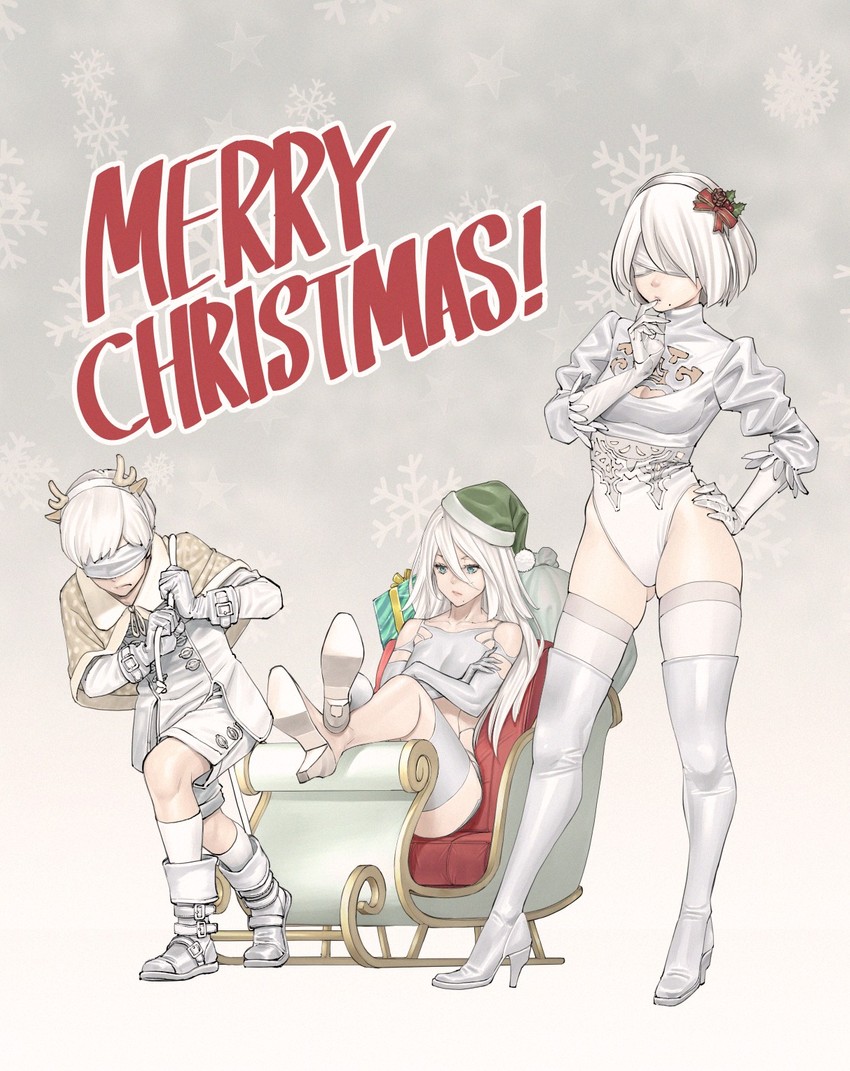 2b, 9s, and a2 (nier and 1 more) drawn by komi_shin'ya
