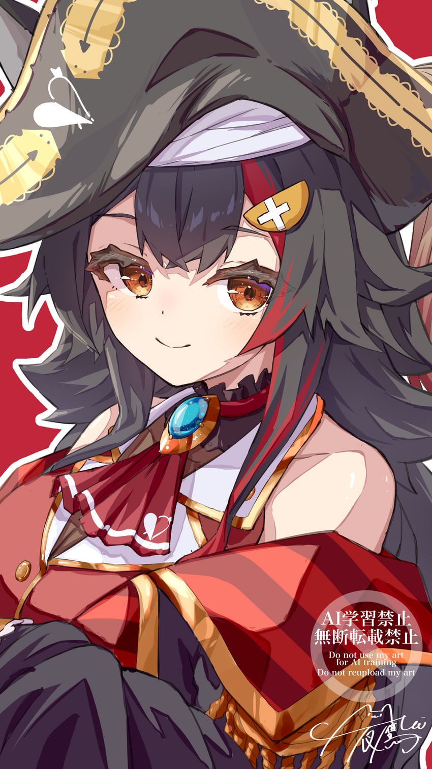 houshou marine and ookami mio (hololive) drawn by u_da_desu