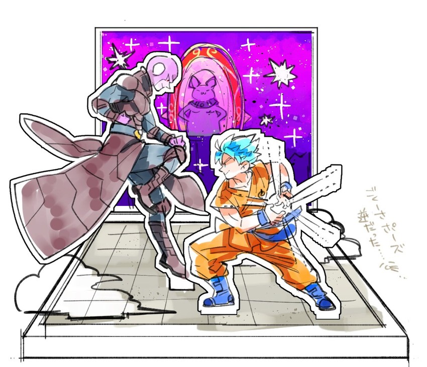son goku, hit, and champa (dragon ball and 1 more) drawn by kagami_jiima