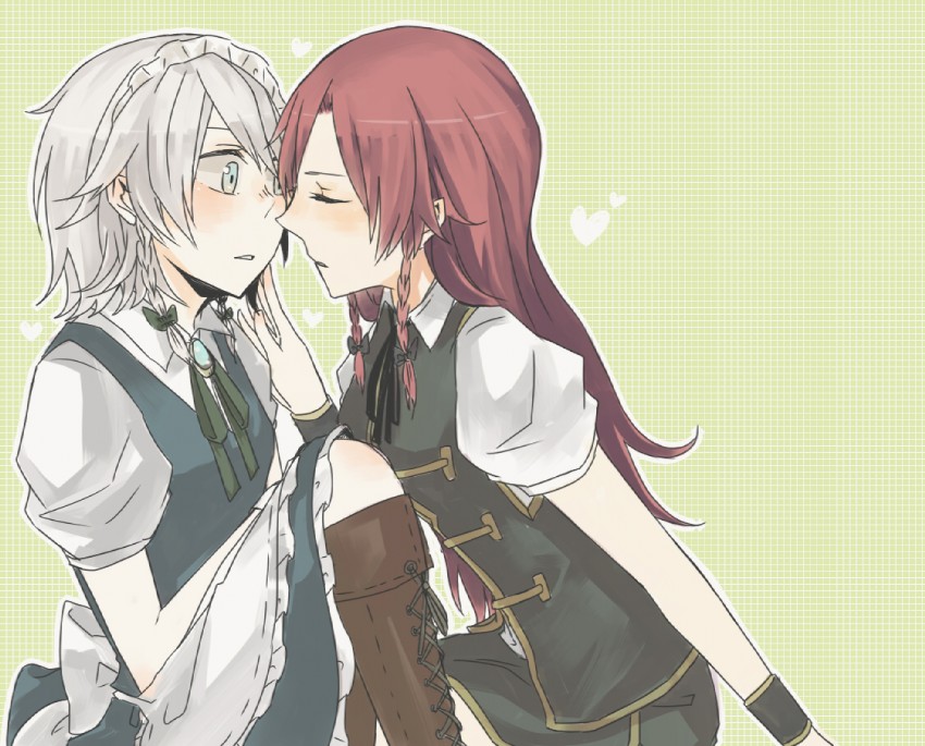 izayoi sakuya and hong meiling (touhou) drawn by daina_(encore62)