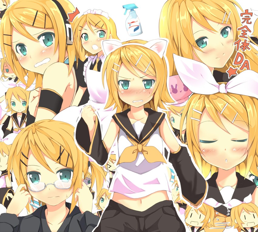kagamine rin (vocaloid and 1 more) drawn by madara_hio
