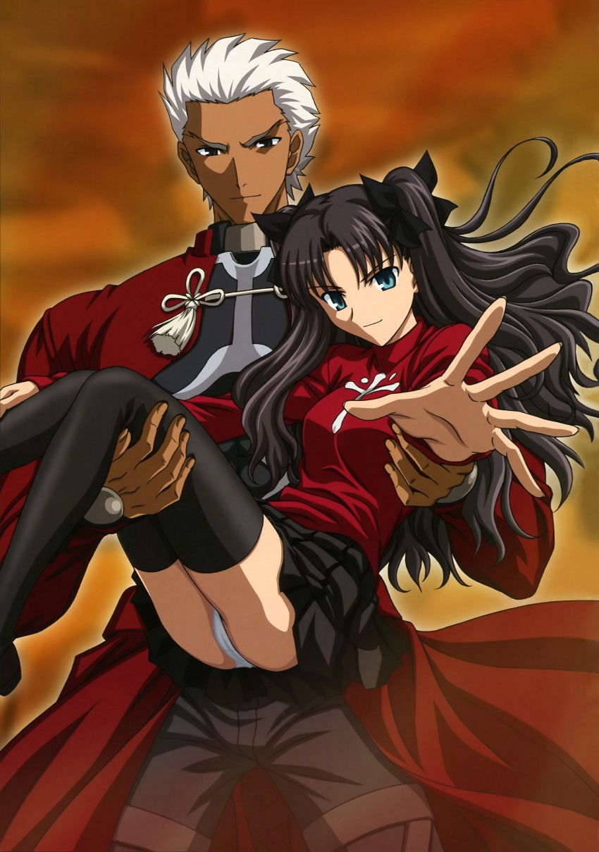 tohsaka rin and archer (fate and 1 more) drawn by ishihara_megumi