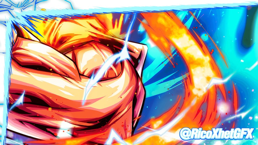 vegetto (dragon ball and 1 more) drawn by ricoxhetgfx