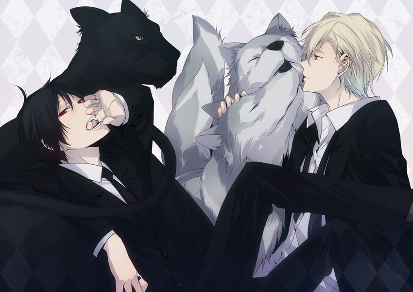 orihara izaya and heiwajima shizuo (durarara!!) drawn by xia_(ryugo)