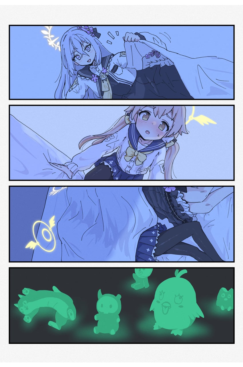 hifumi, azusa, peroro, skullman, wavecat, and 2 more (blue archive) drawn by unamaso