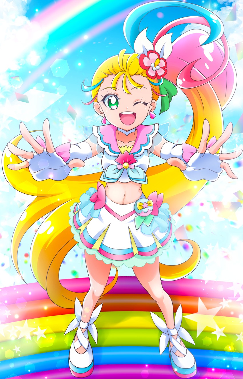 natsuumi manatsu and cure summer (precure and 1 more) drawn by hanzou