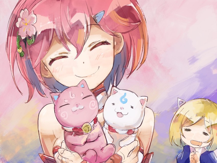 sakura miko, aki rosenthal, 35p, and kintoki (hololive) drawn by yohane