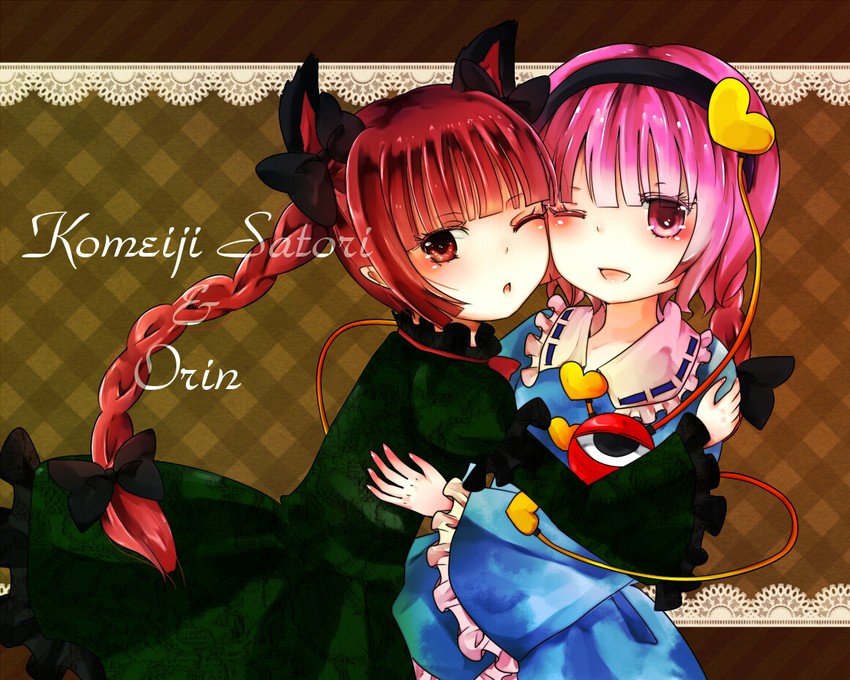 komeiji satori and kaenbyou rin (touhou) drawn by jaku_sono