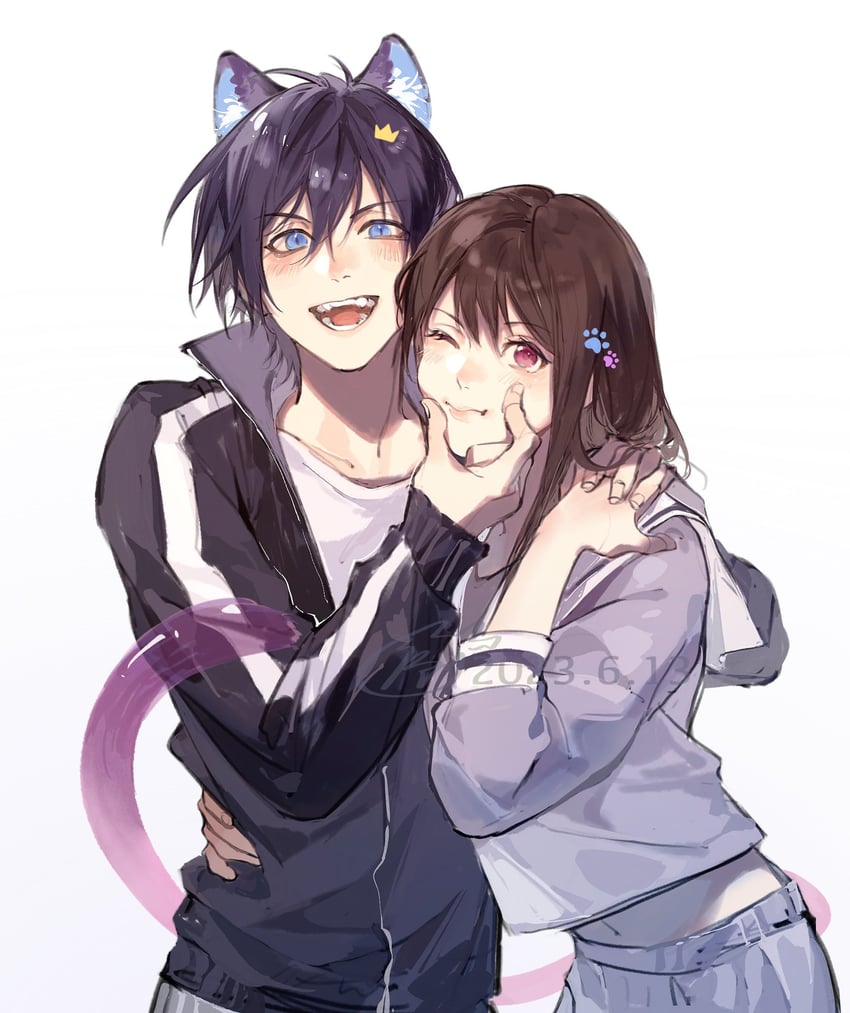 yato and iki hiyori (noragami) drawn by xuchuan