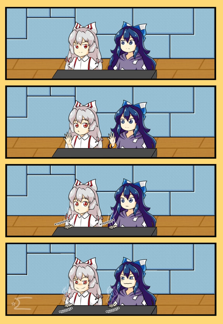 fujiwara no mokou and yorigami shion (touhou and 1 more) drawn by neferkitty