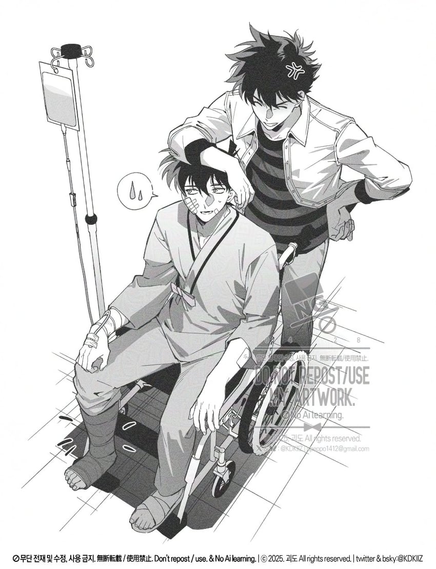 kudou shin'ichi and kuroba kaito (meitantei conan and 1 more) drawn by kidkuroba4869