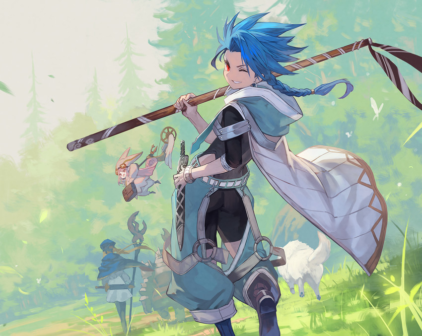 cu chulainn, aesc, habetrot, setanta, and ector (fate and 2 more) drawn by lack